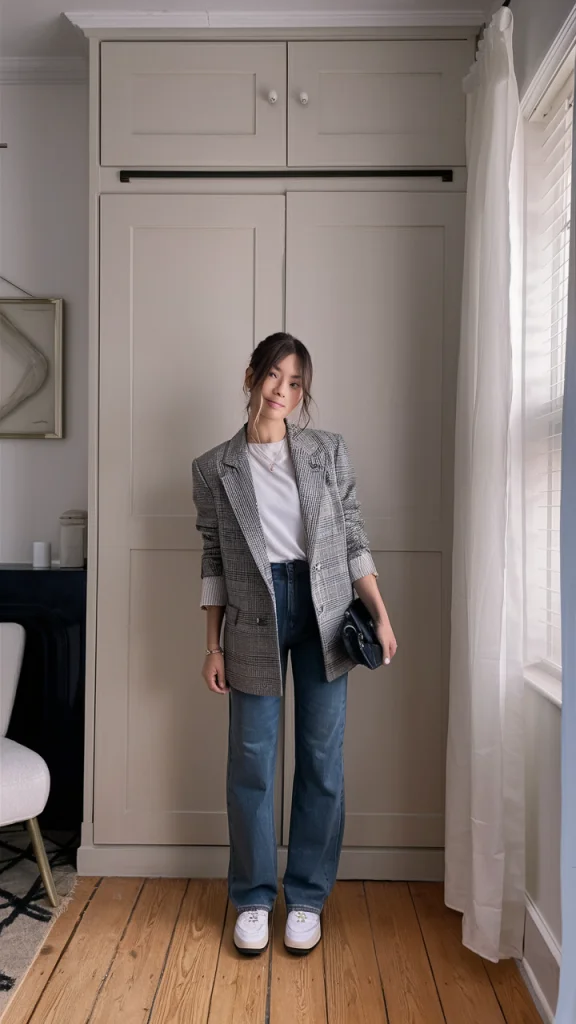 Business casual outfit featuring a bold, tailored suit